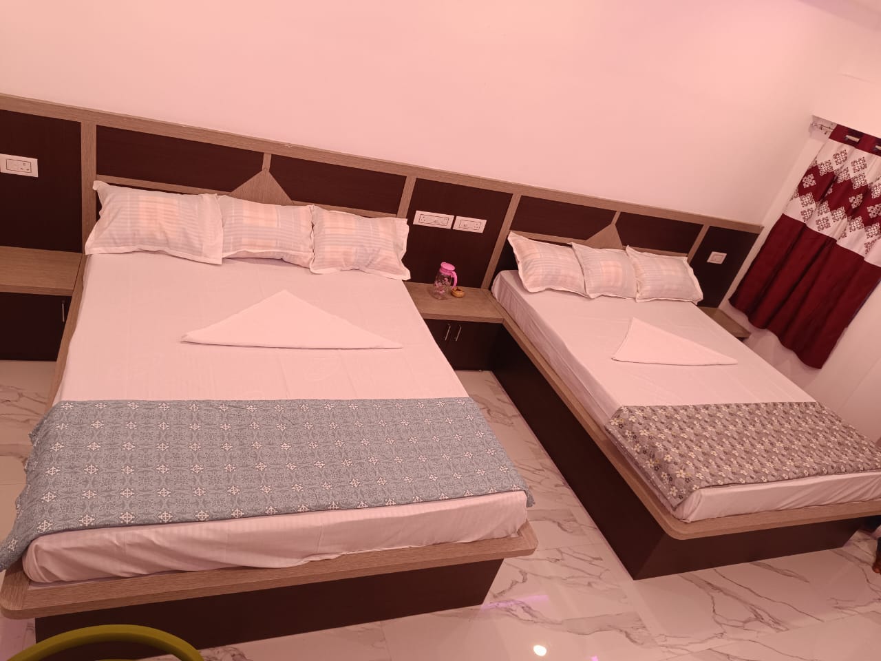 Air-conditioned deluxe bedroom with large bed